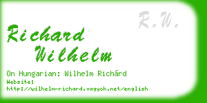 richard wilhelm business card