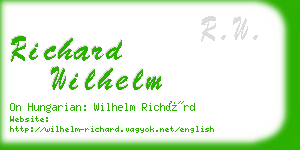 richard wilhelm business card